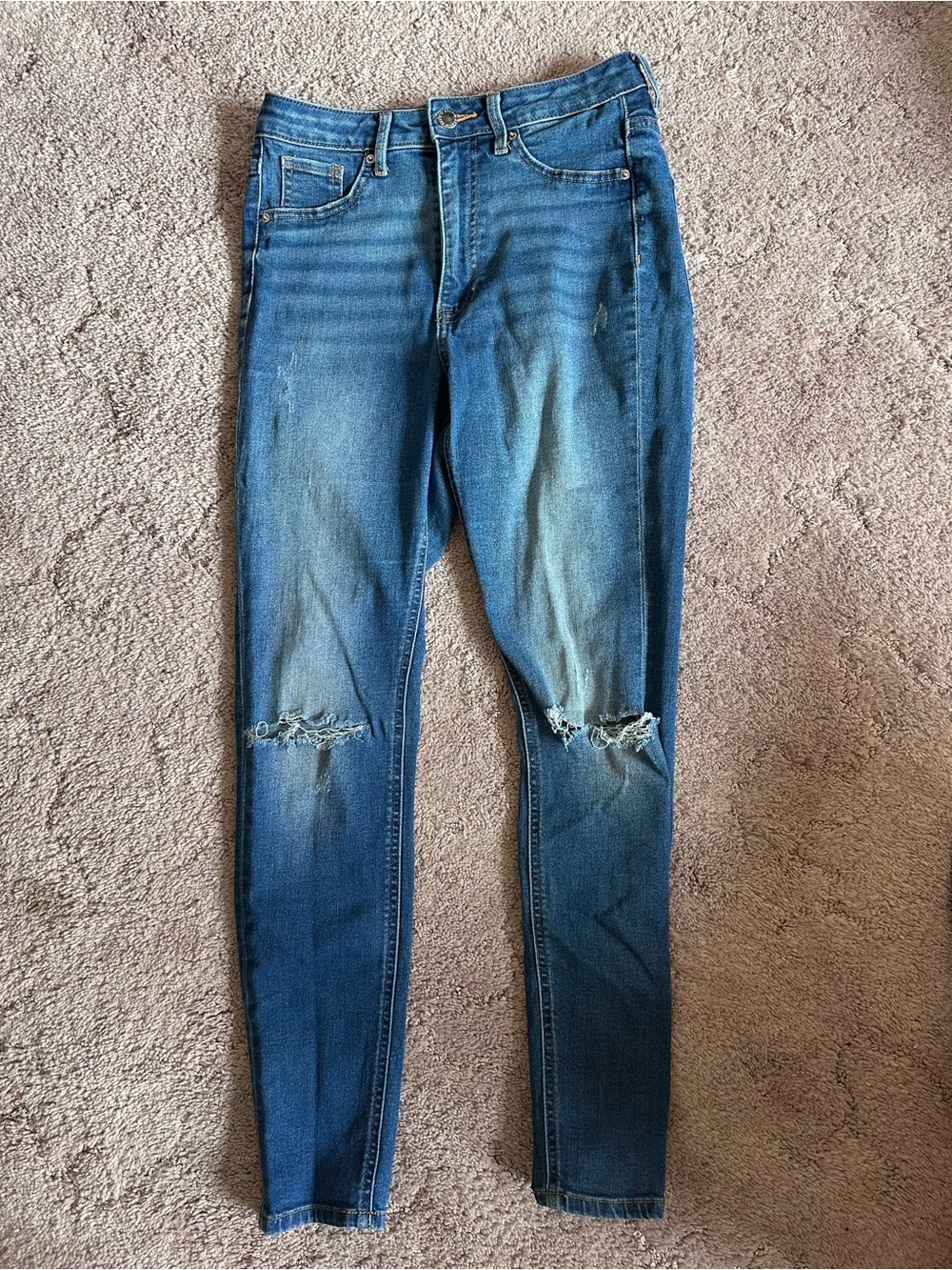 H&M Curvy High-Waist Blue Jeggings